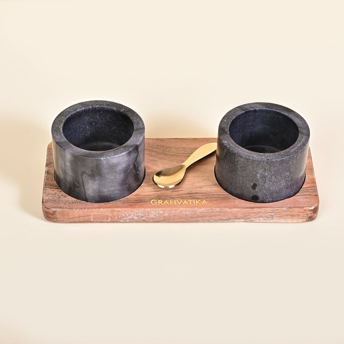 Marble Handmade Multi-Utility Bowl Set With Spoon and Tray Serving Bowl