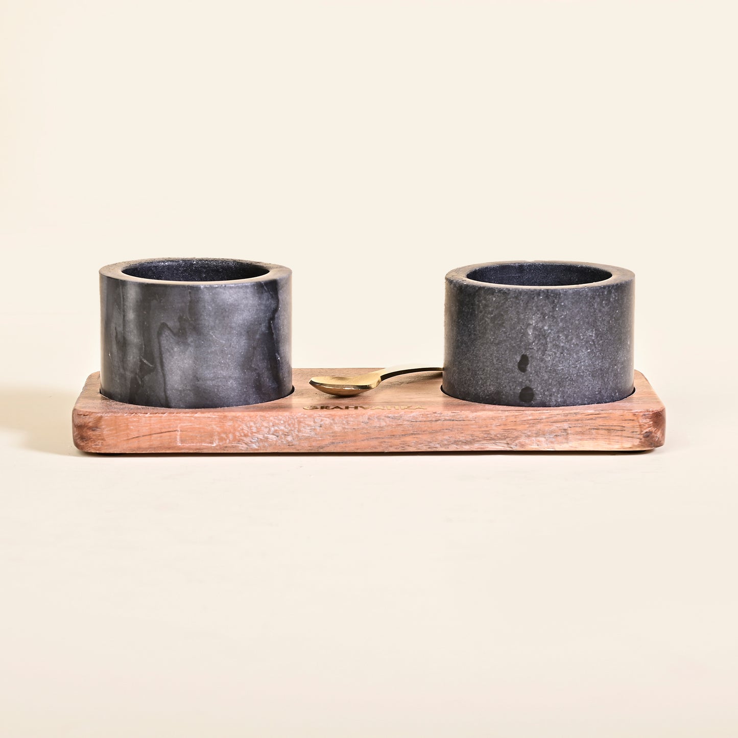 Marble Handmade Multi-Utility Bowl Set With Spoon and Tray Serving Bowl
