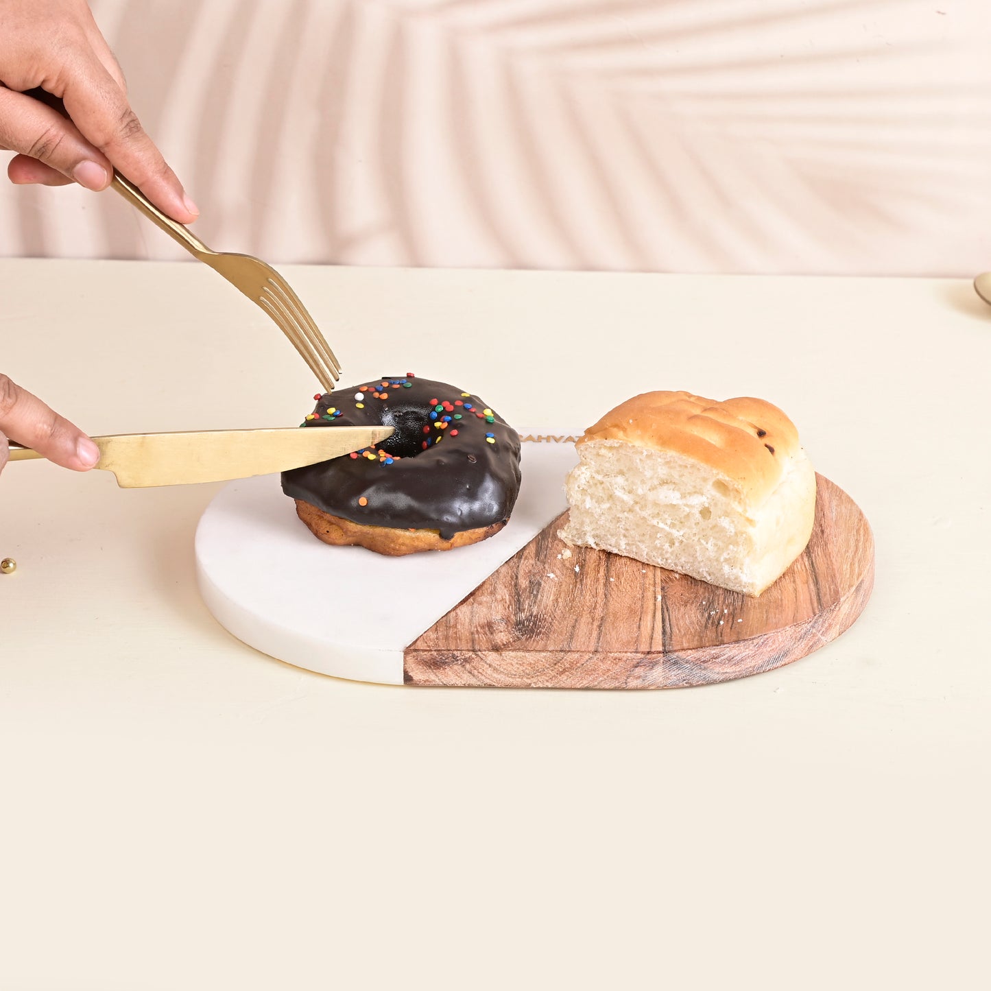 Non-Slip Marble and Wooden Vegitables Chopping Board for Kitchen Fruit Cutter