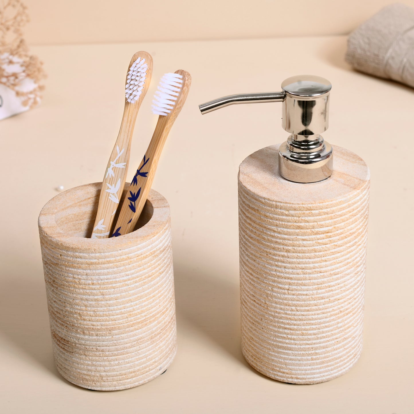 Wooden Soap Dispenser Toothbrush Holder Multi Utility Holder Bathroom Organiser Luxury Gift Accessory for Home