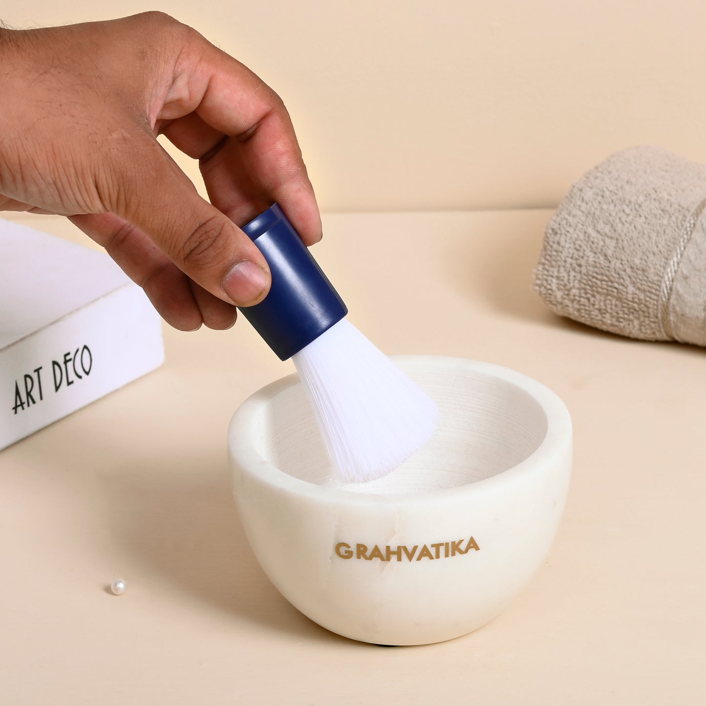 Marble Shaving Grooming Bowl Smooth Luxury Shaving Mug for Shave Cream Gel & Soap, Shaving Cup