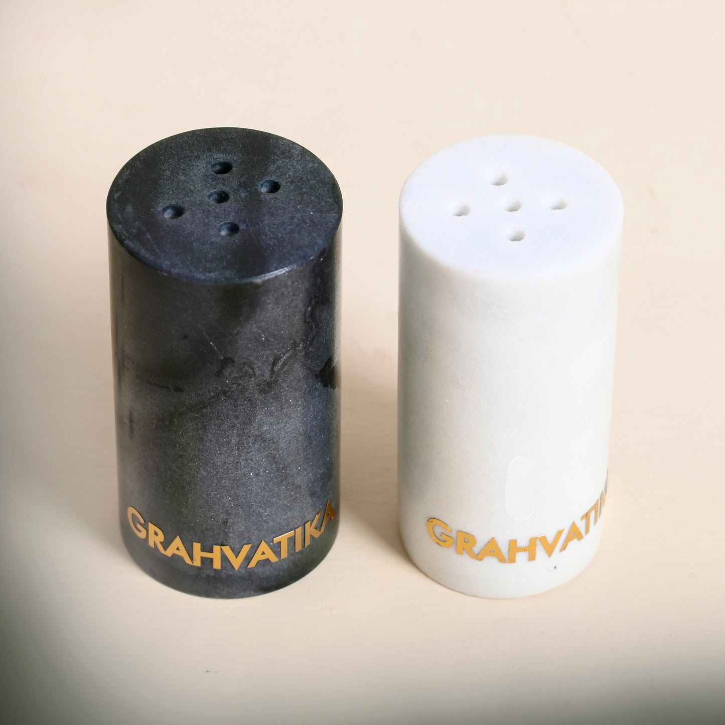 Marble Salt and Pepper Container Set Versatile Salt & Pepper Shakers Decorative Dispensers