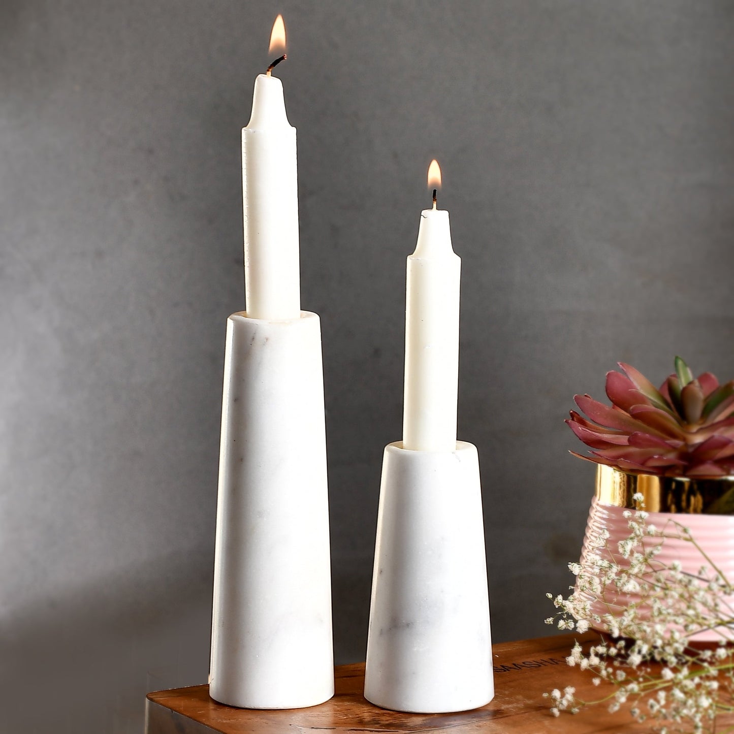 Marble Candle Stand for Home Decor