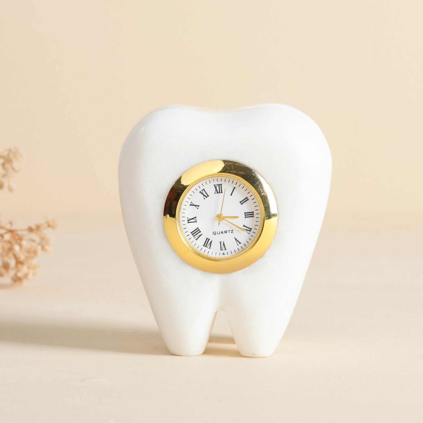 Marble Table Decor Clock, Tooth Shaped Watch