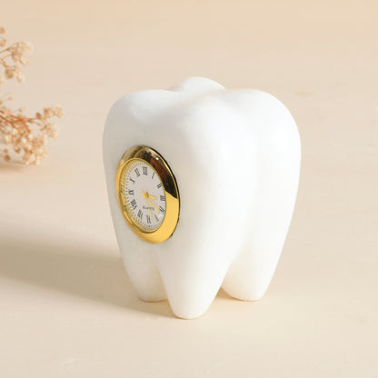 Marble Table Decor Clock, Tooth Shaped Watch