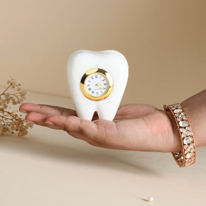 Marble Table Decor Clock, Tooth Shaped Watch
