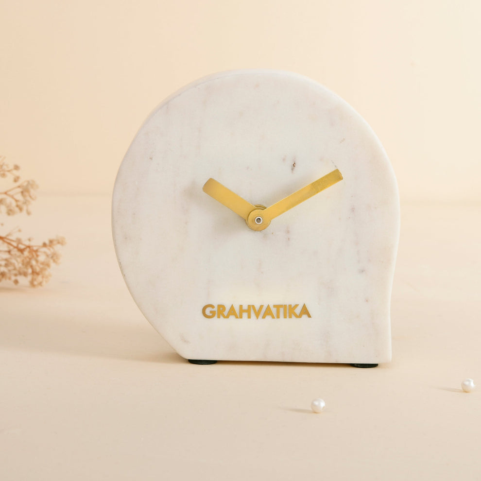 Marble Table Top Watch/Clock Desk & Shelf Clocks Paper Weight Clock De ...