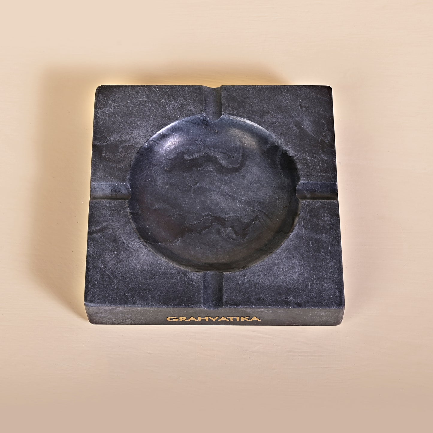 Handmade Marble 5 Inch Square Tabletop Ashtray Indoor Outdoor Use