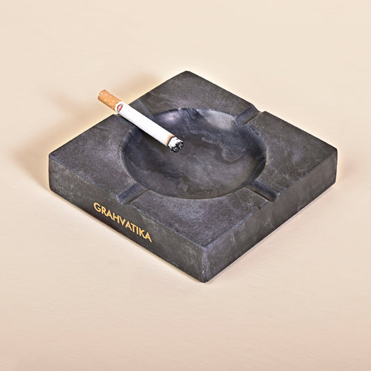 Handmade Marble 5 Inch Square Tabletop Ashtray Indoor Outdoor Use