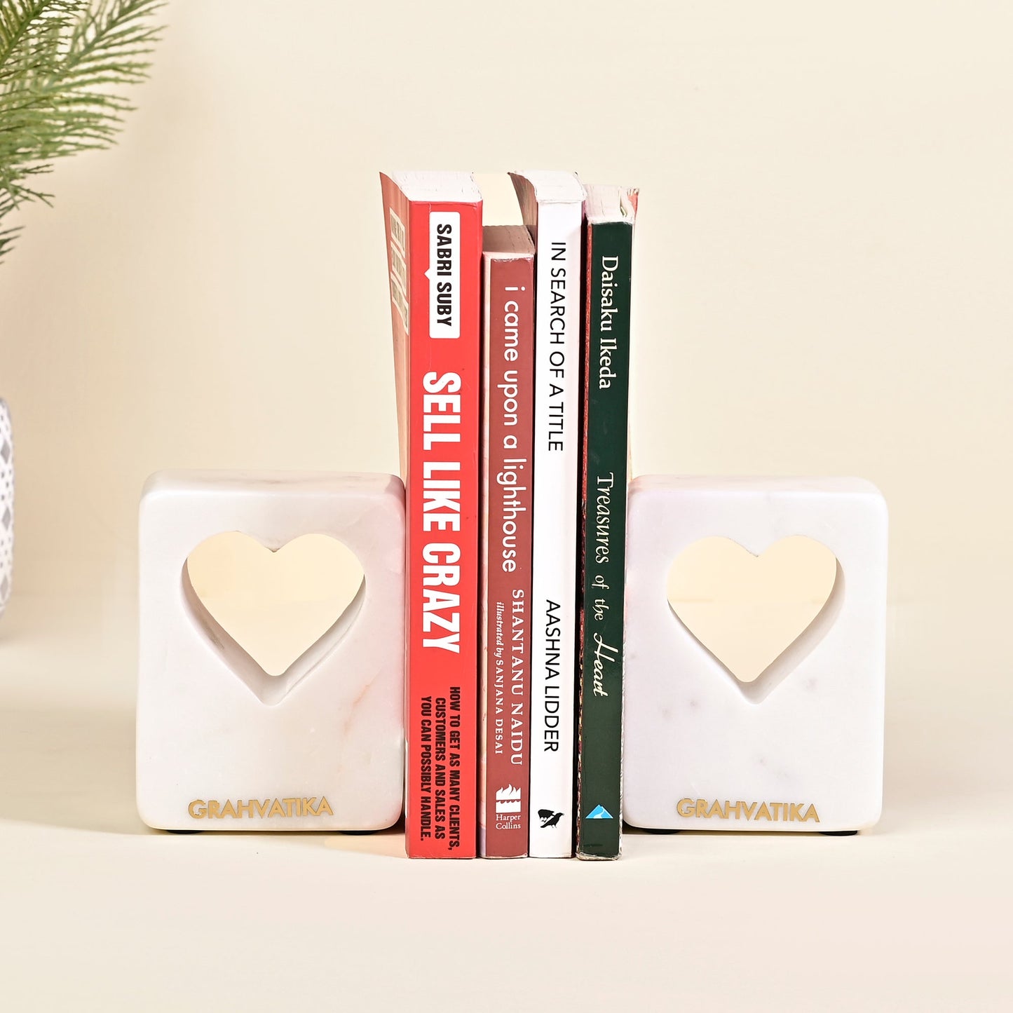 Marble Heart Book End Office Book Stopper Desk Organizer Book Holder Bookends