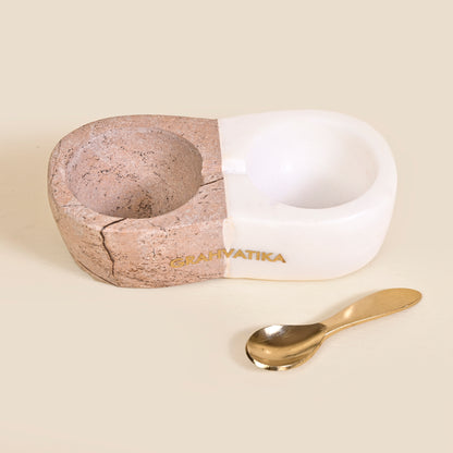 Marble Handmade Multi-Utility Bowl Set With Spoon