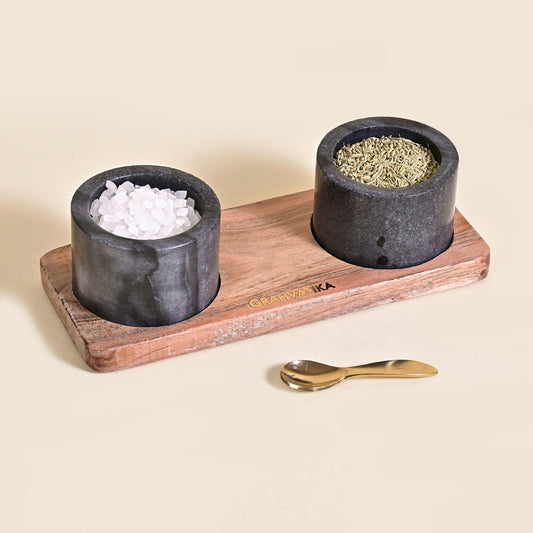 Marble Handmade Multi-Utility Bowl Set With Spoon and Tray Serving Bowl