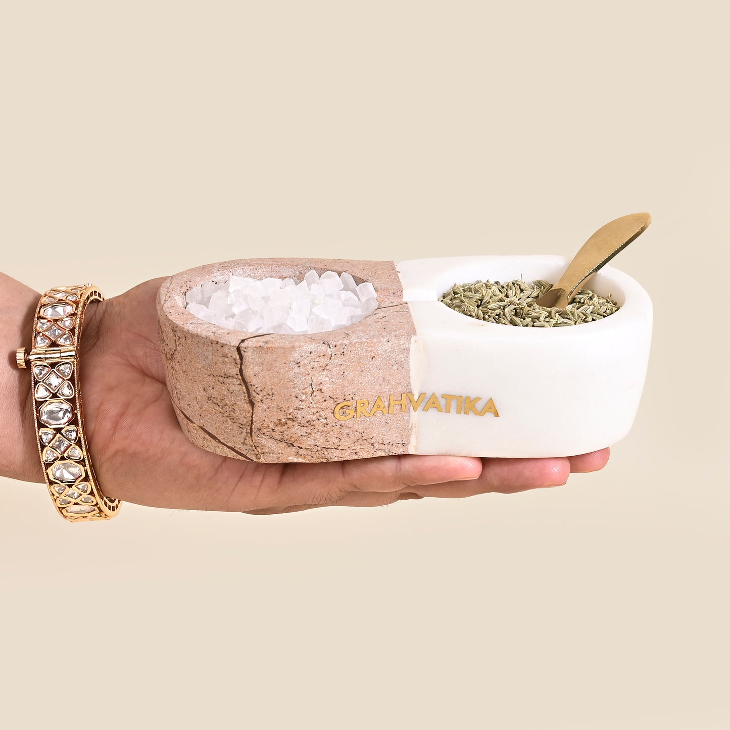 Marble Handmade Multi-Utility Bowl Set With Spoon