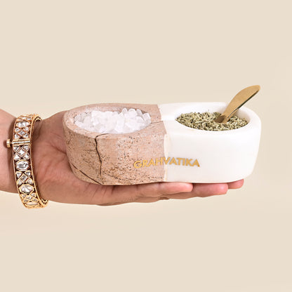 Marble Handmade Multi-Utility Bowl Set With Spoon