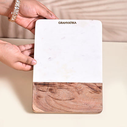 Marble and Wooden Square Cutting Board For Vegetable Chopper Board