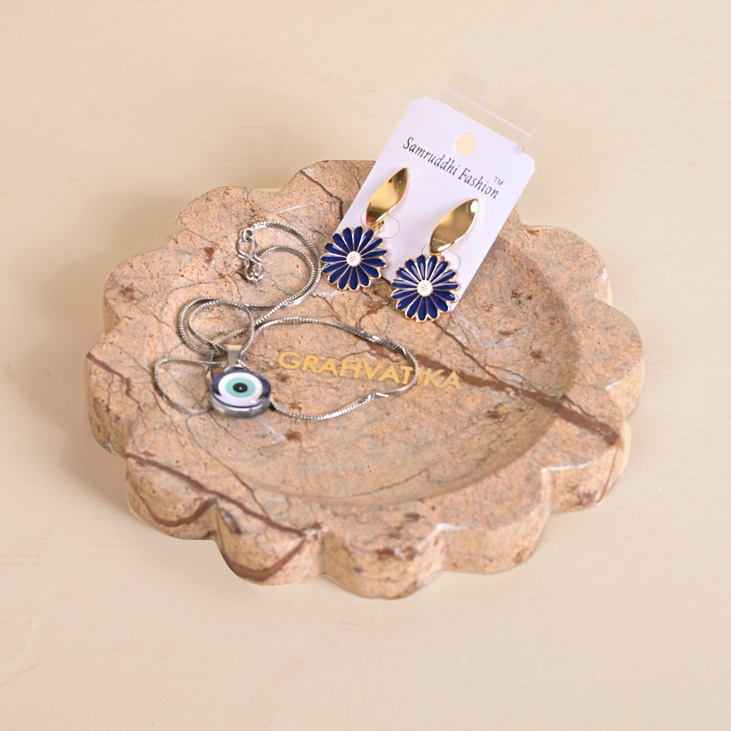 Natural Marble Jewellery Makeup Table Organizer Tray Trinket Tray