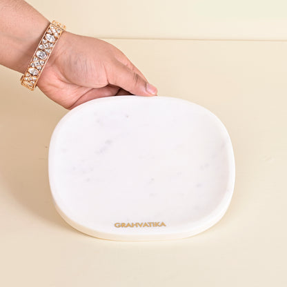 White Marble Tray For Bathroom Kitchen Serving Tray Decorative Tray