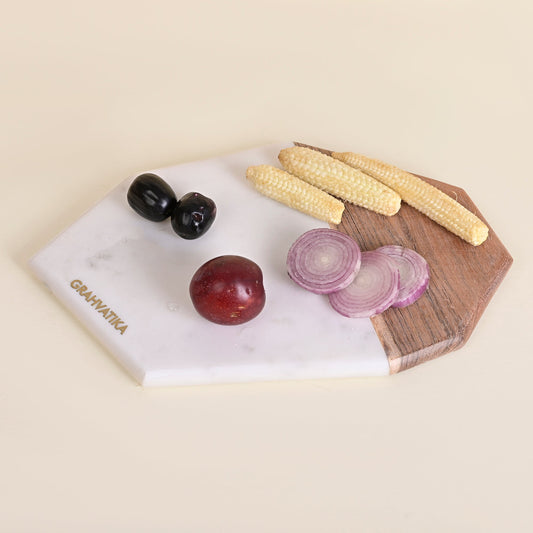 Marble and Wood Cutting Board For Vegetable Chopping Board For Fruits