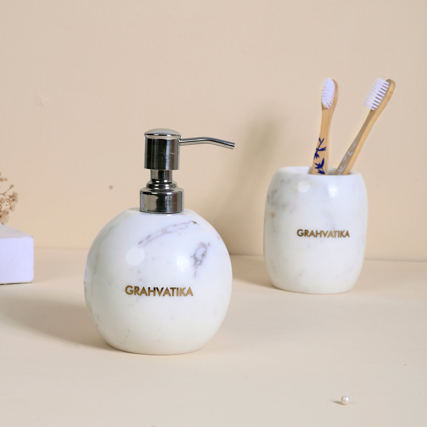 Marble Bathroom Accessories Set Liquid Soap Dispenser Tumbler Toothbrush Holder Handwash Soap Dispenser Luxury Gift Accessory for Home