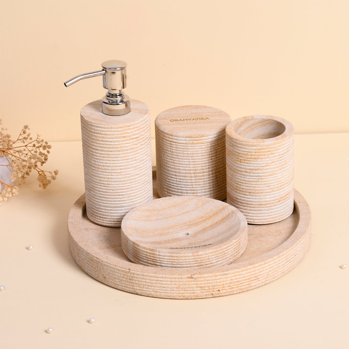 Wooden Tray With Soap Dishwasher Soap Dispenser Toothbrush Holder Multi Utility Holder With Lid Bathroom Organiser Luxury Gift Accessory for Home
