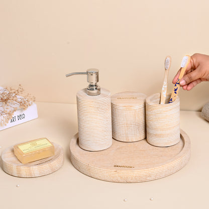Wooden Tray With Soap Dishwasher Soap Dispenser Toothbrush Holder Multi Utility Holder With Lid Bathroom Organiser Luxury Gift Accessory for Home