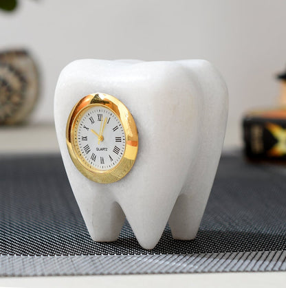 Marble Table Decor Clock, Tooth Shaped Watch